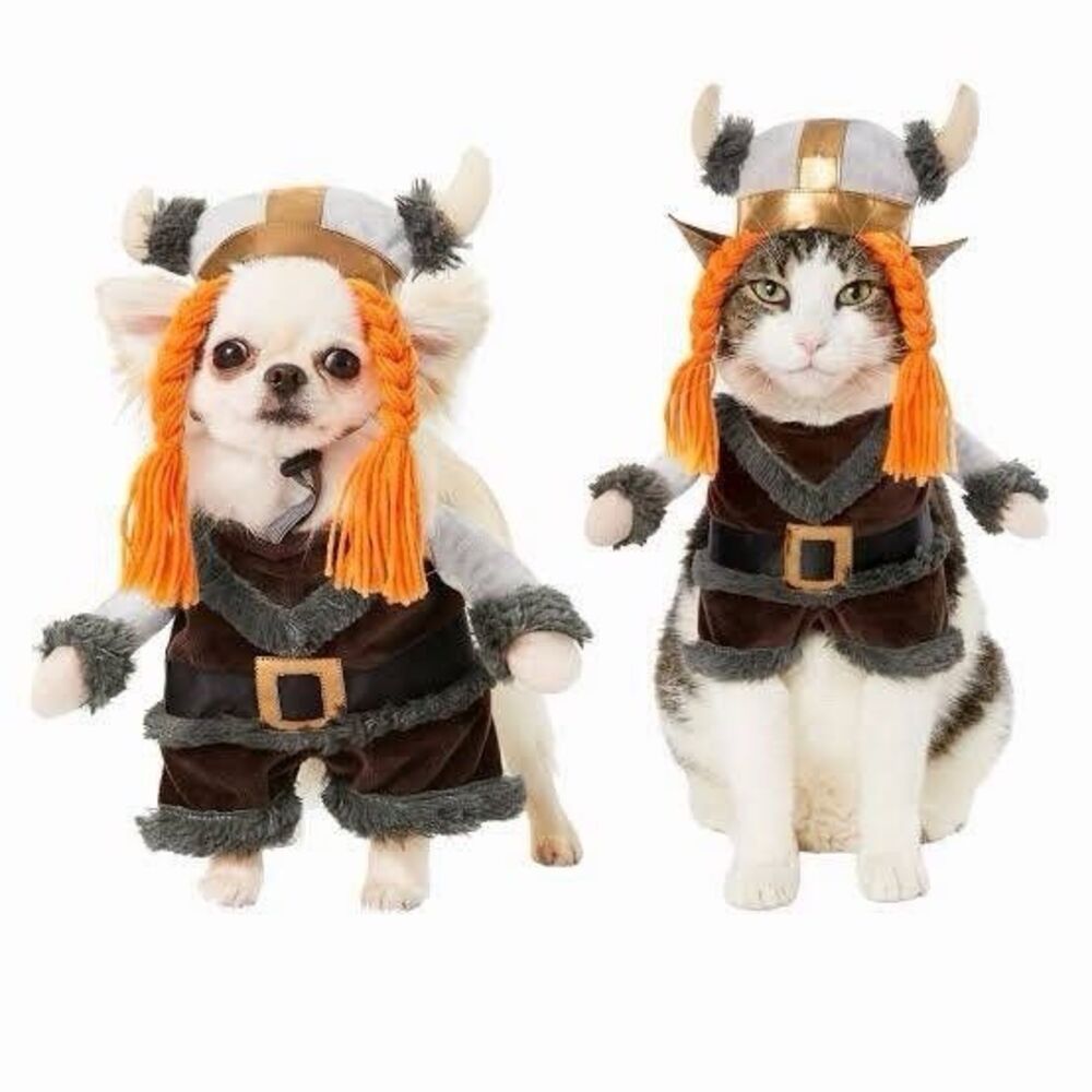 Frisco Walking Viking Warrior Dog & Cat Plush Helmet & Bodysuit Costume Sz XL